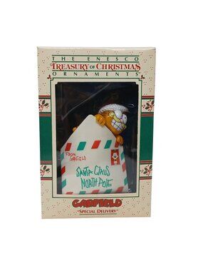 Garfield Special Delivery Christmas Ornament By Enesco Treasury 1981 W/Box #GS-8